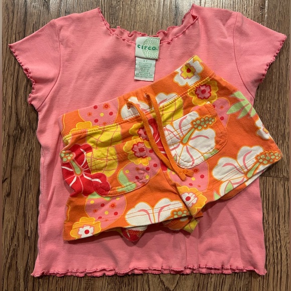 Y2K Vintage 2t Circo Target Toddler Cotton Set Floral Ruffle Hem - Picture 1 of 5
